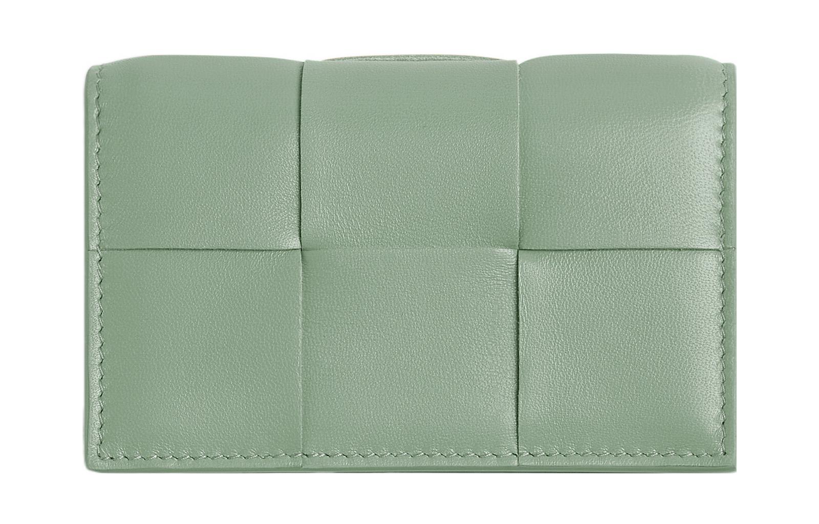 

Bottega Veneta Визитница из овчины, женская, зеленая