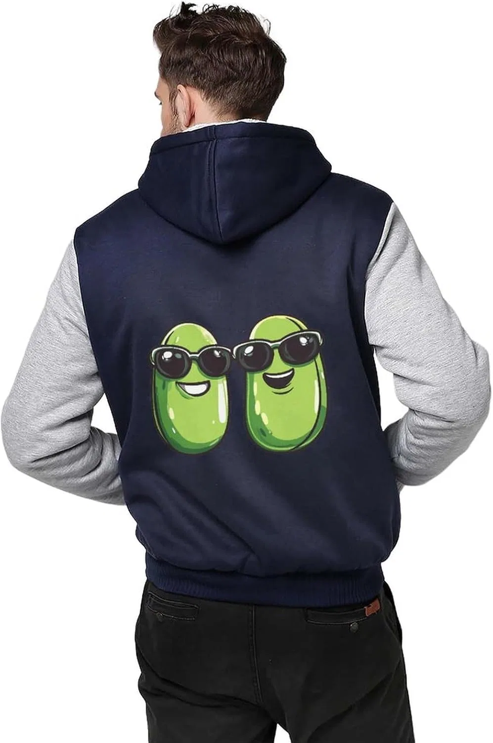 Generic Толстовка Cool Green Beanses мужская с капюшоном на молнии, флисовая кофта, зимняя теплая одежда — фото 2