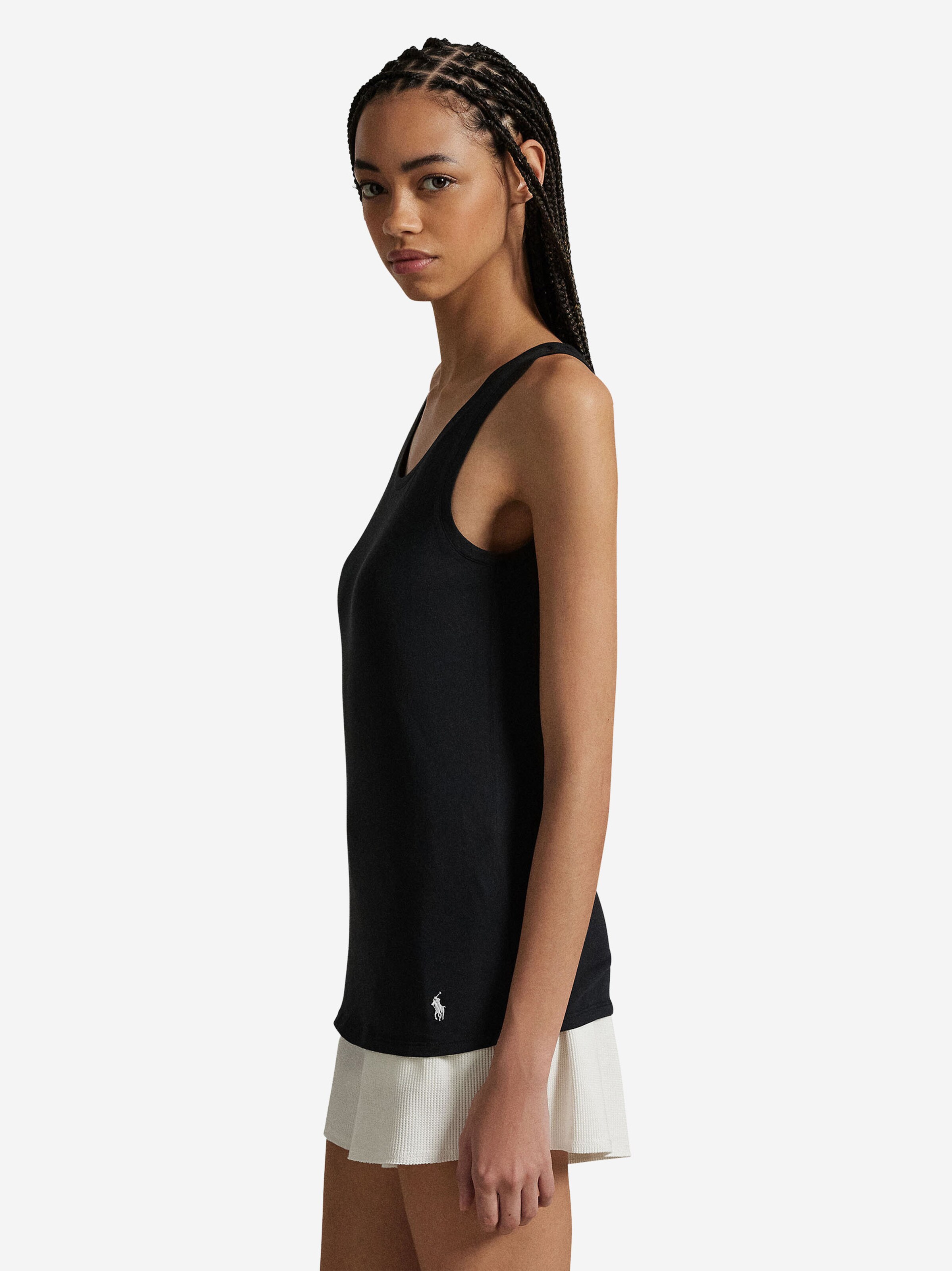 Polo Ralph Lauren Топ 'Whisper Weight Cotton' в черном цвете — фото 3