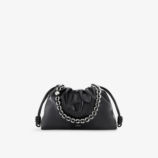 

Фламенко большая кожаная сумка через плечо Loewe, черный