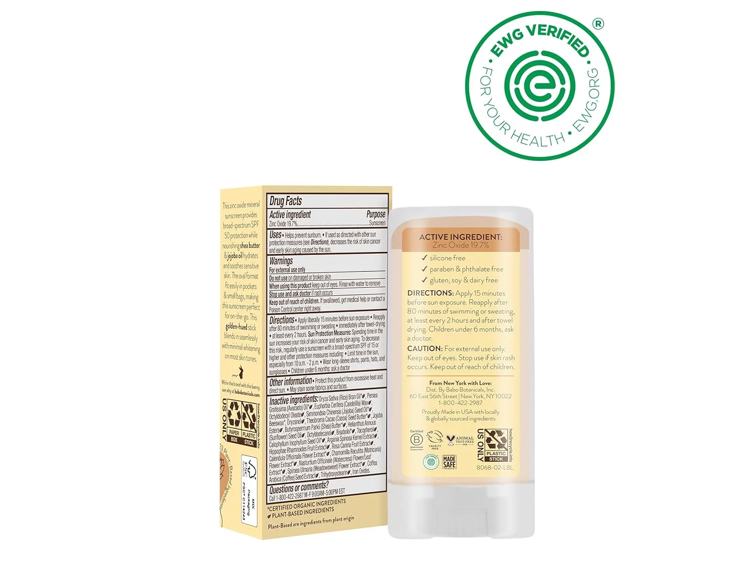Babo Botanicals Daily Sheer Mineral Tinted Sunscreen Stick SPF50 - Natural Zinc Oxide - для лица - для всех возрастов - EWG Verified - водостойкий - без отдушки 17.01 г (1 шт.), Orange — фото 2