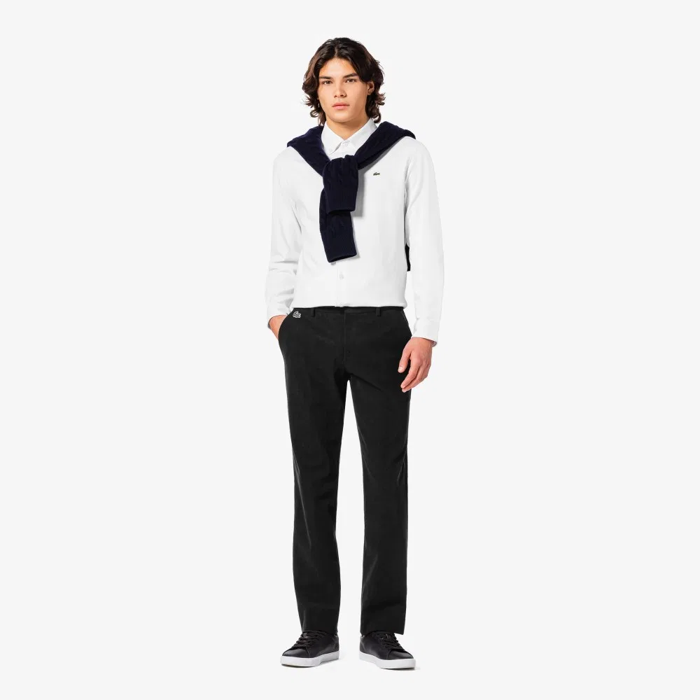 Мужские полиэстеровые вельветовые брюки чёрные от Lacoste — фото 2