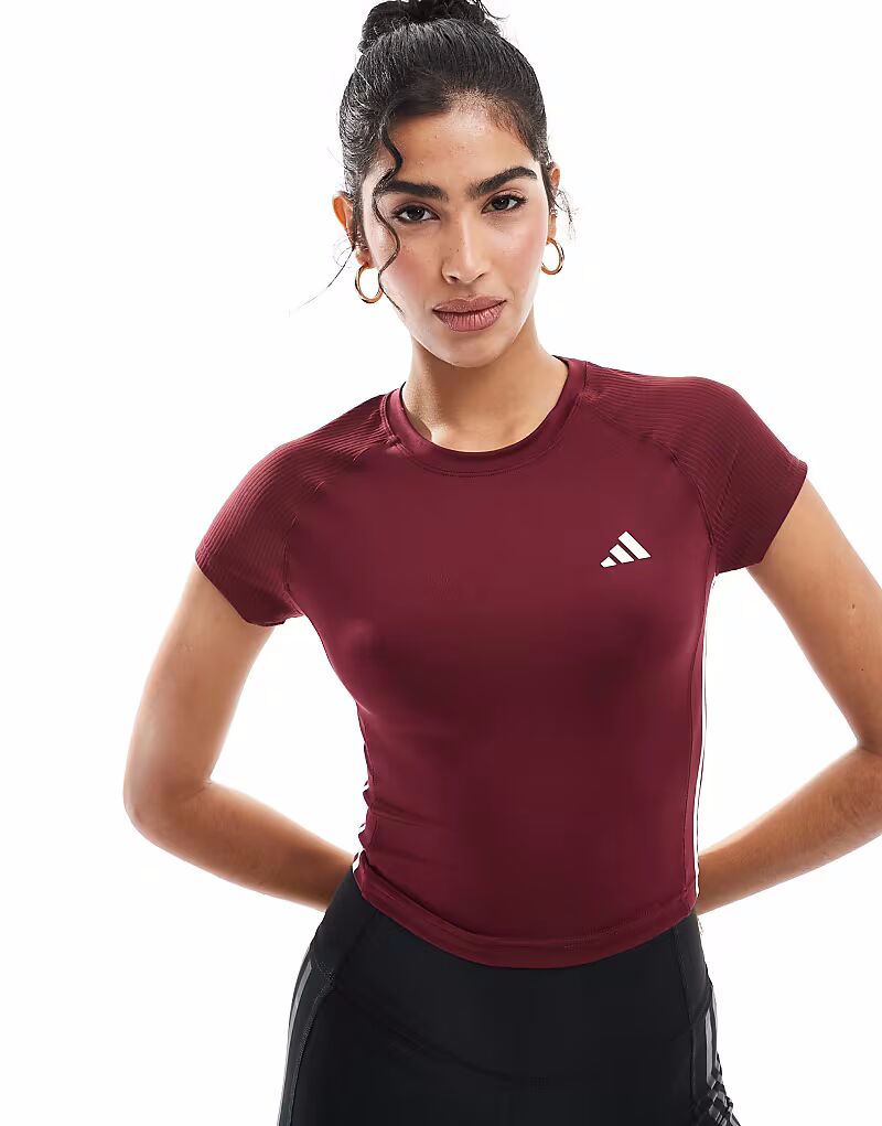

Футболка Adidas Training Hyperglam бордового цвета Adidas Performance