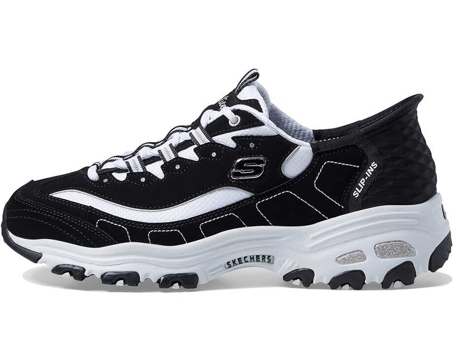 Кроссовки SKECHERS Hands Free Slip-Ins D'Lites New Classic, черный/белый — фото 4