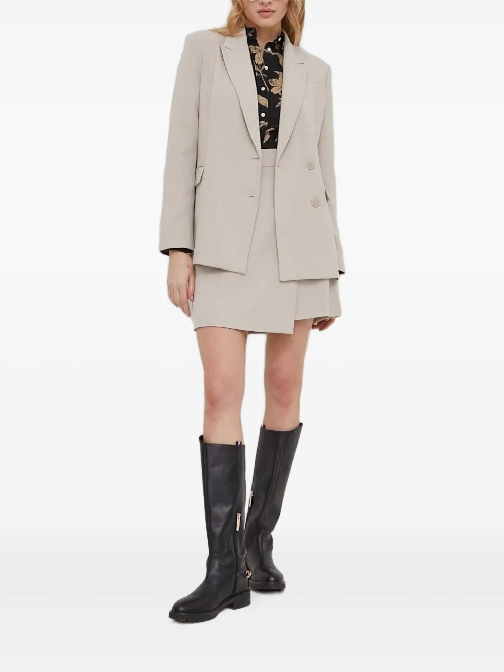 

Мини-юбка с запахом DKNY, нейтральный
