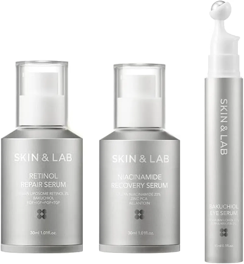 Набор Skin&Lab — Сывороток ретиноловая 30 мл + для глаз 15 мл + ниацинамидовая 30 мл