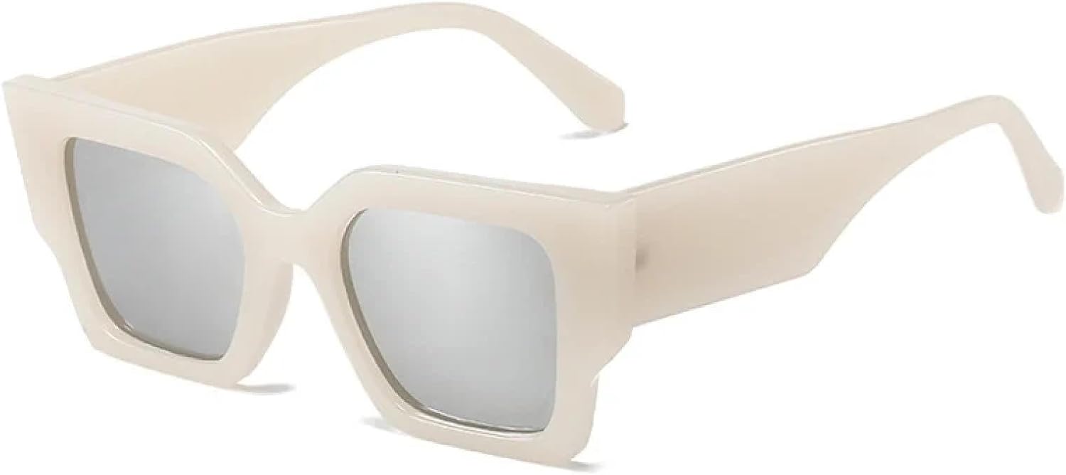 

Солнцезащитные очки с защитой от УФ-излучения UV400 | Легкая оправа | Для женщин и мужчин | Для занятий спортом на открытом воздухе и вождения DSVIGF, Beigewhite-silver