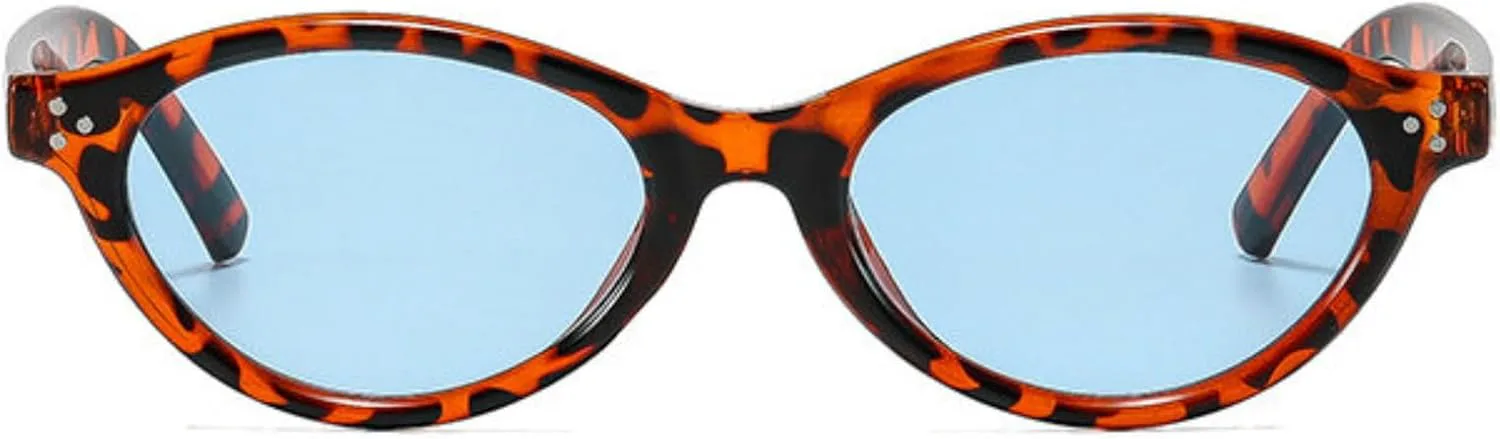 

Солнцезащитные очки Willochra Retro Rivet Oval для женщин, винтажные, 90-е, модные, дизайнерские, летние, для активного отдыха, черные с синим оттенком, UV400, C6