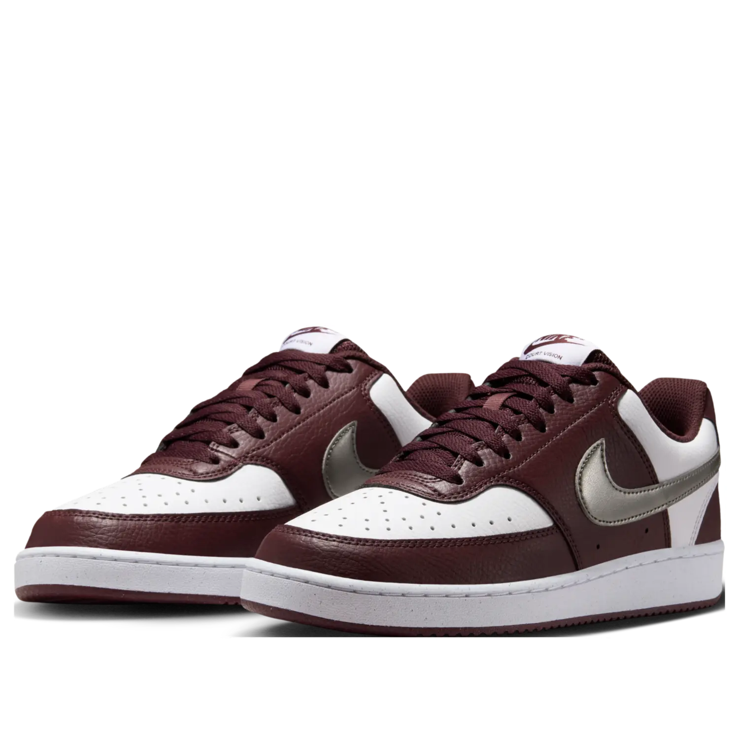 Кроссовки (WMNS) Nike Court Vision Low 'White Metallic Pewter Burgundy' — фото 3