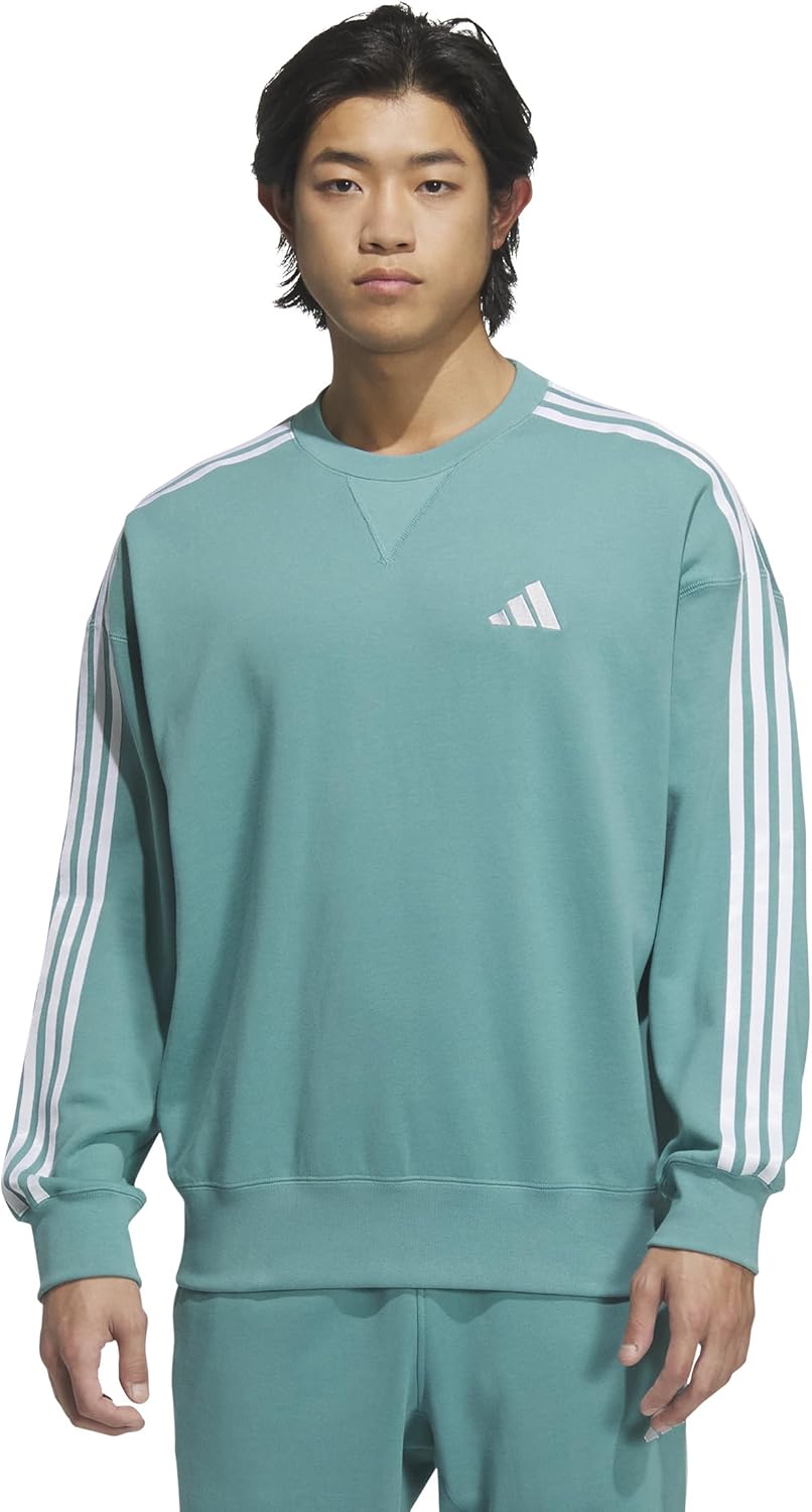 

Мужская толстовка adidas ESS+ 3-Stripes Crew JUP87, бирюзовый, Зеленый, Мужская толстовка adidas ESS+ 3-Stripes Crew JUP87, бирюзовый