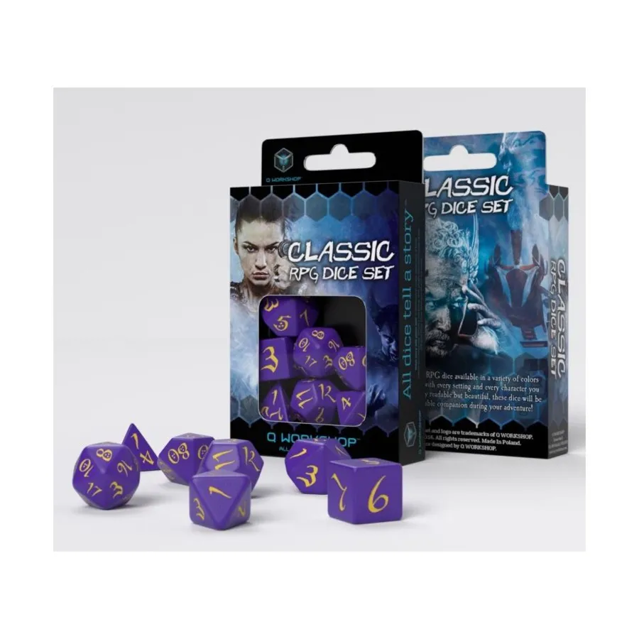 

Набор кубиков — фиолетовый с желтым (7), Dice Collections (Q-Workshop)