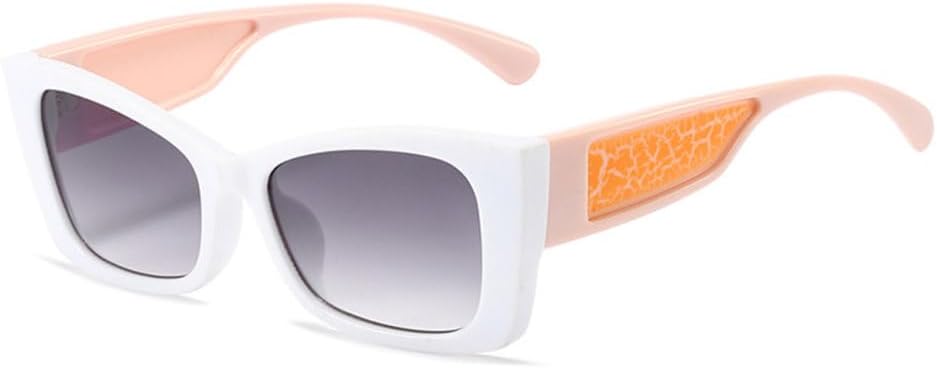 

Винтажные солнцезащитные очки «кошачий глаз» с двойным цветом для женщин, модные градиентные солнцезащитные очки для мужчин, защита от УФ-излучения UV400 MTZJH, White Gray Gradient