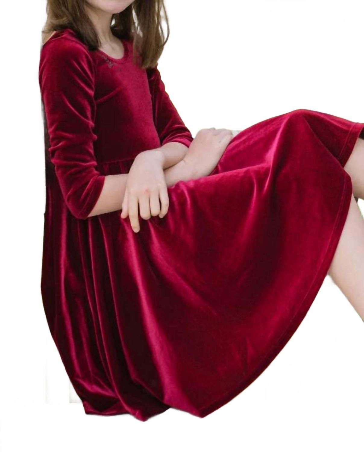 

Worthy Threads Рождественское праздничное платье-качели из бордового бархата