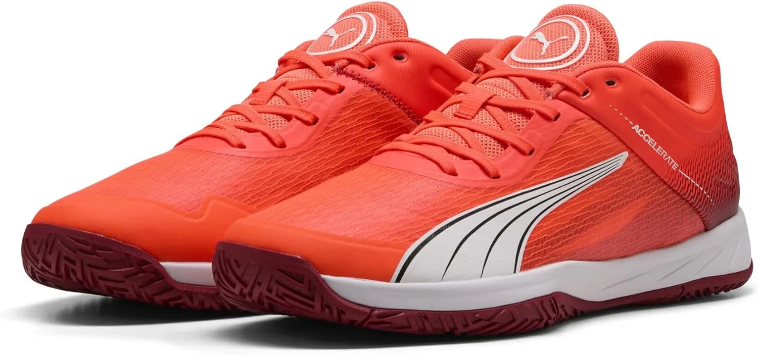 Кроссовки PUMA Unisex Accelerates Turbo для восстановления, белый/черный/красный/малиновый