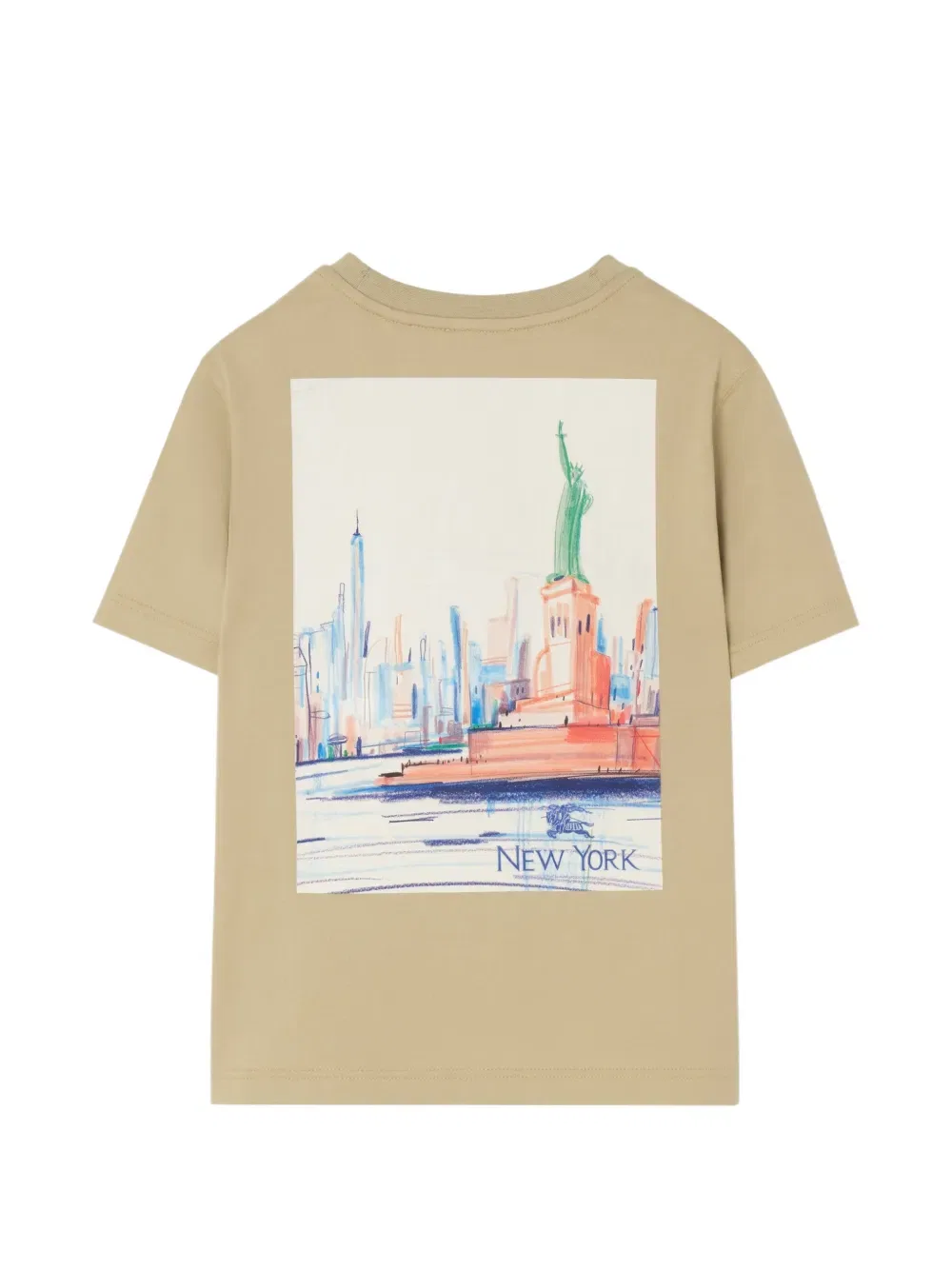 Хлопковая футболка с изображением нью-йоркского медведя Burberry Kids, нейтральный — фото 2