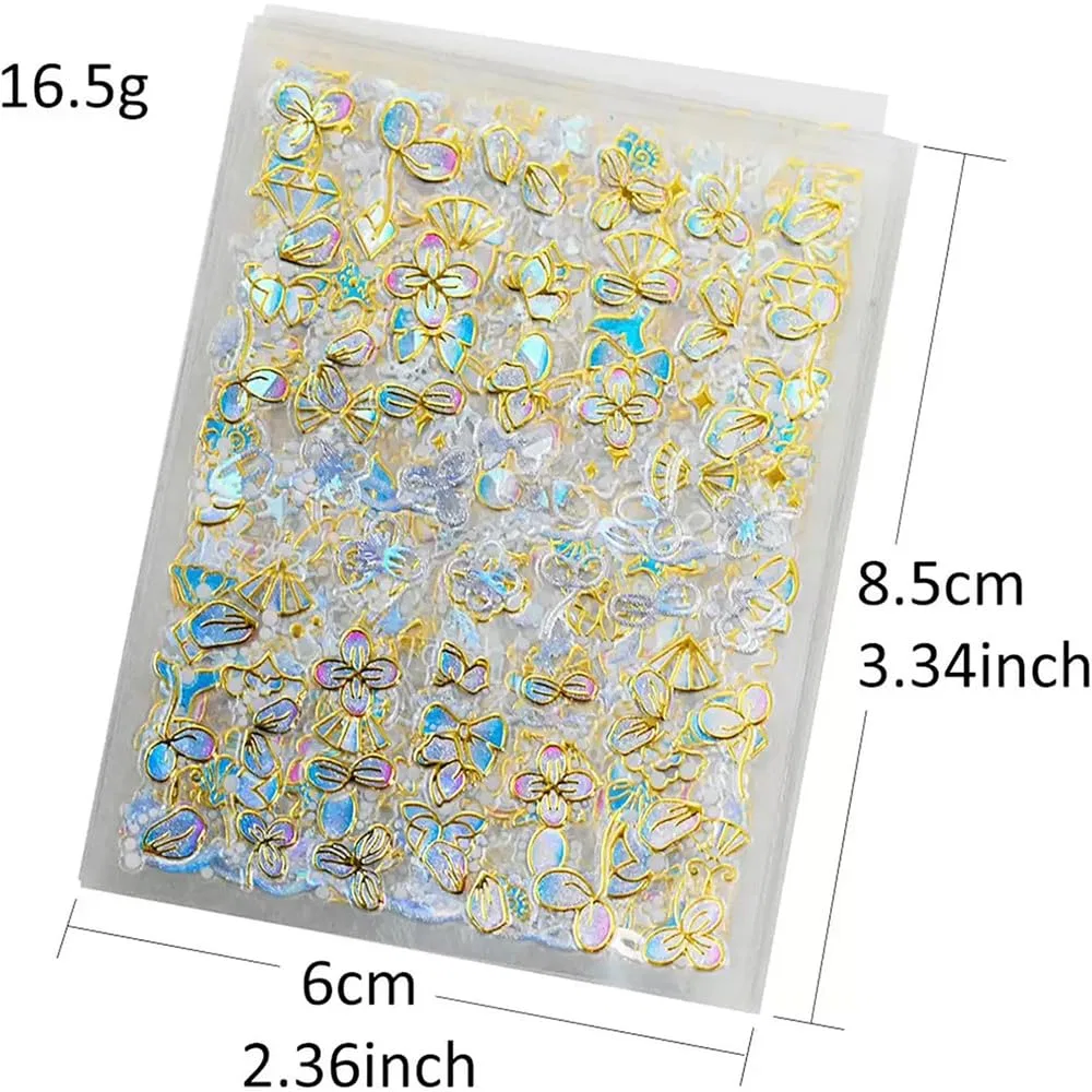 Набор самоклеящихся стикеров для ногтей с цветами ‎Tsuoukl — фото 2