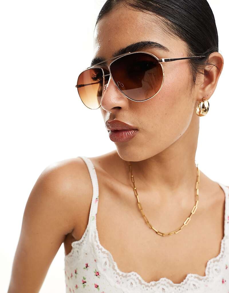 

Золотые солнцезащитные очки-авиаторы Vero Moda