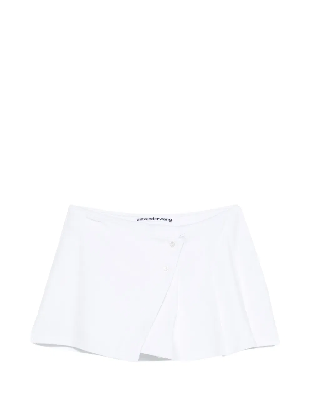 Плиссированная мини-юбка с запахом Alexander Wang, белый