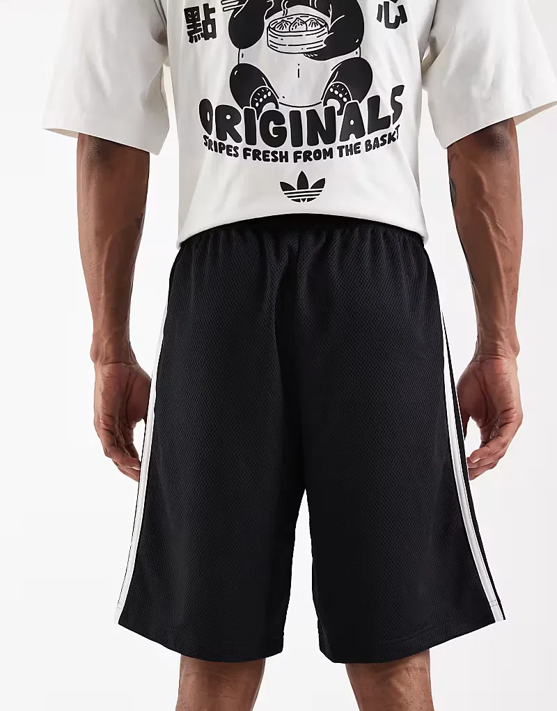 Шорты Adidas Originals с тремя полосками, черный — фото 4