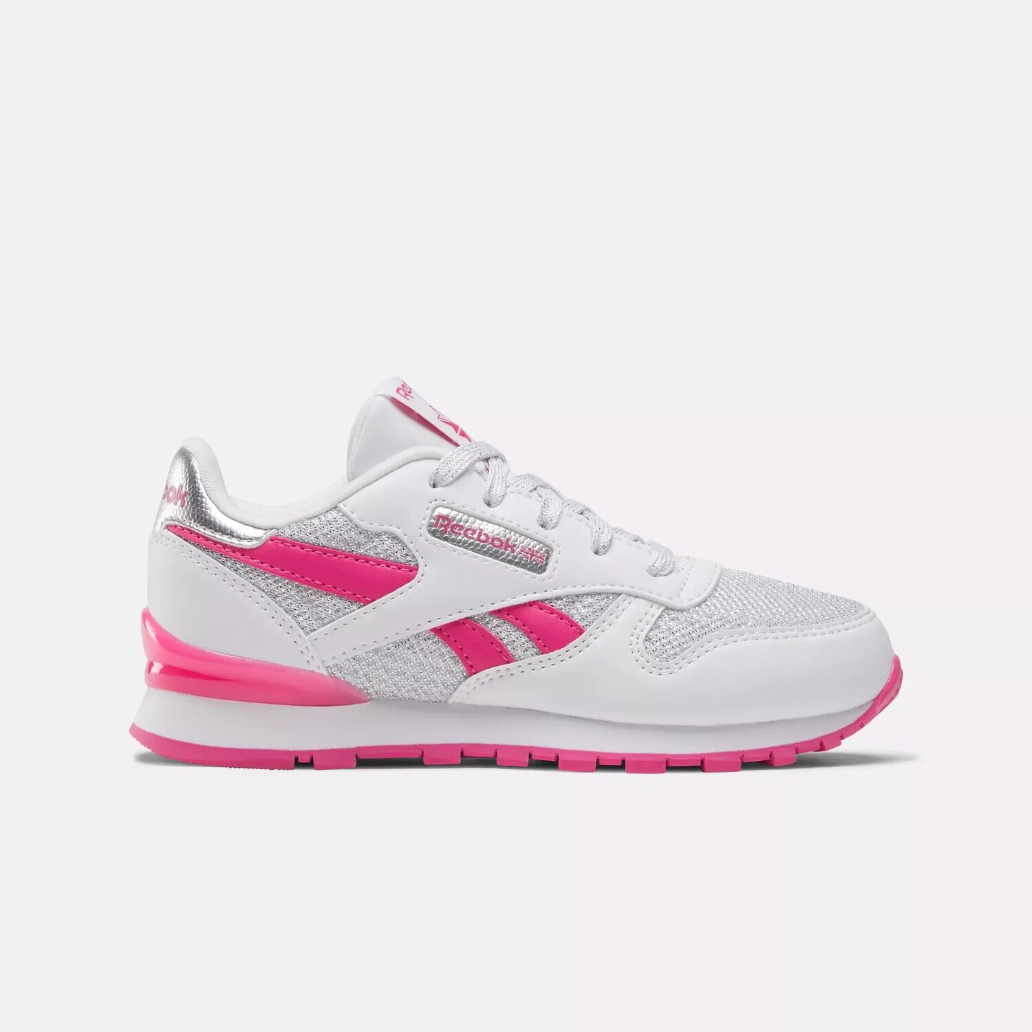 

Классические кожаные кроссовки Step 'N' Flash Reebok, белый/розовый