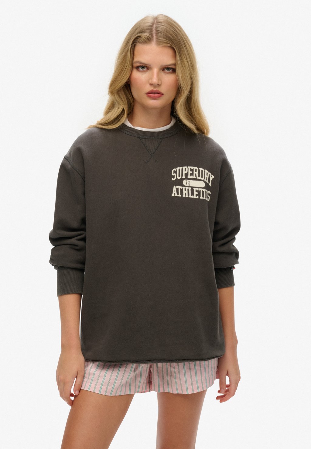 

Толстовка ATHLETIC ESSENTIALS CREW Superdry, темно-серый