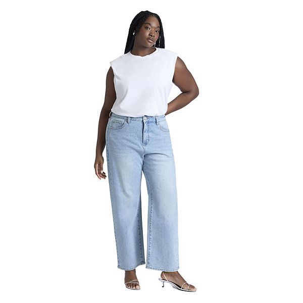 

Женские джинсы plus size The Sparkle Naomi прямого кроя Eloquii