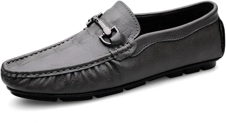Лоферы мужские, кожа, крокодиловая текстура, Loafers, Grey SayfuR — фото 2