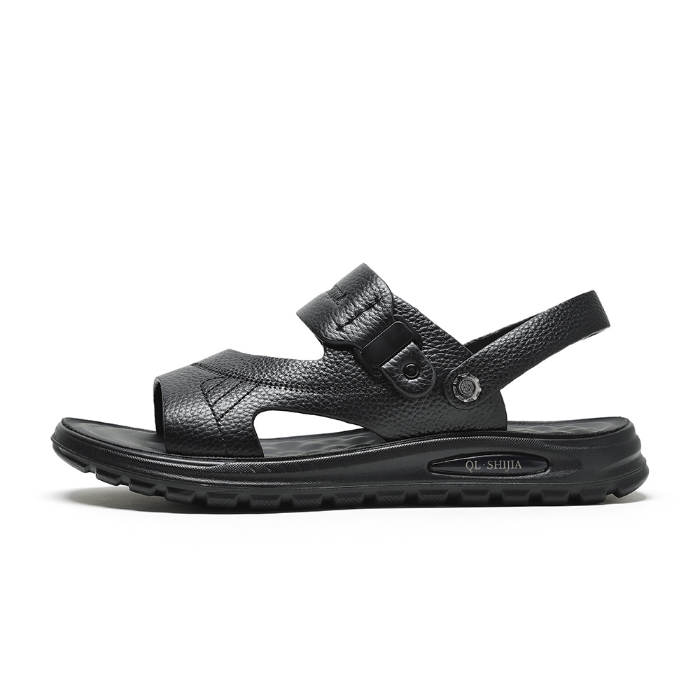 

AIBAOLUO Пляжные шлепанцы мужские черно-коричневые