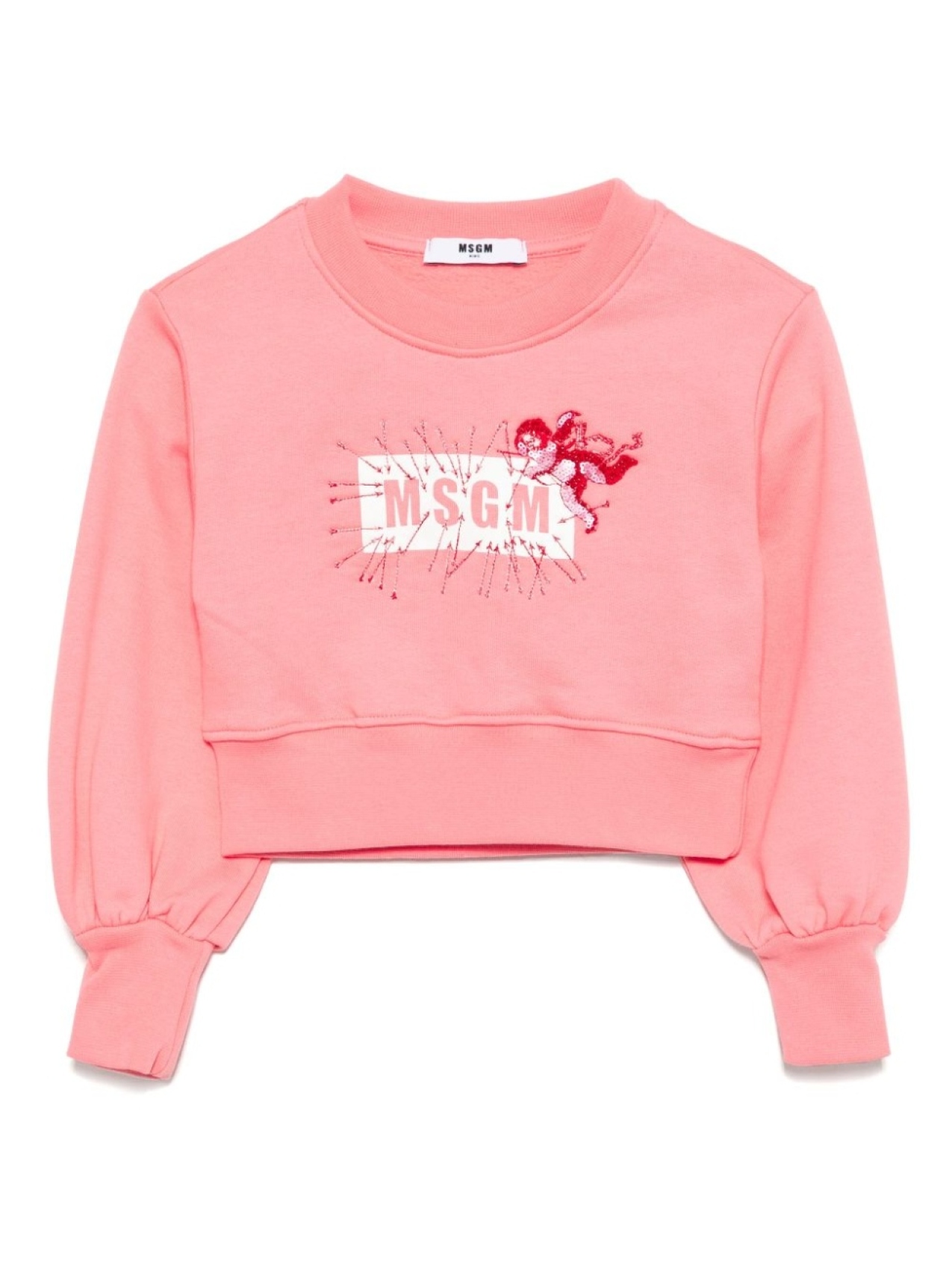 

MSGM Kids толстовка с вышитым логотипом, розовый
