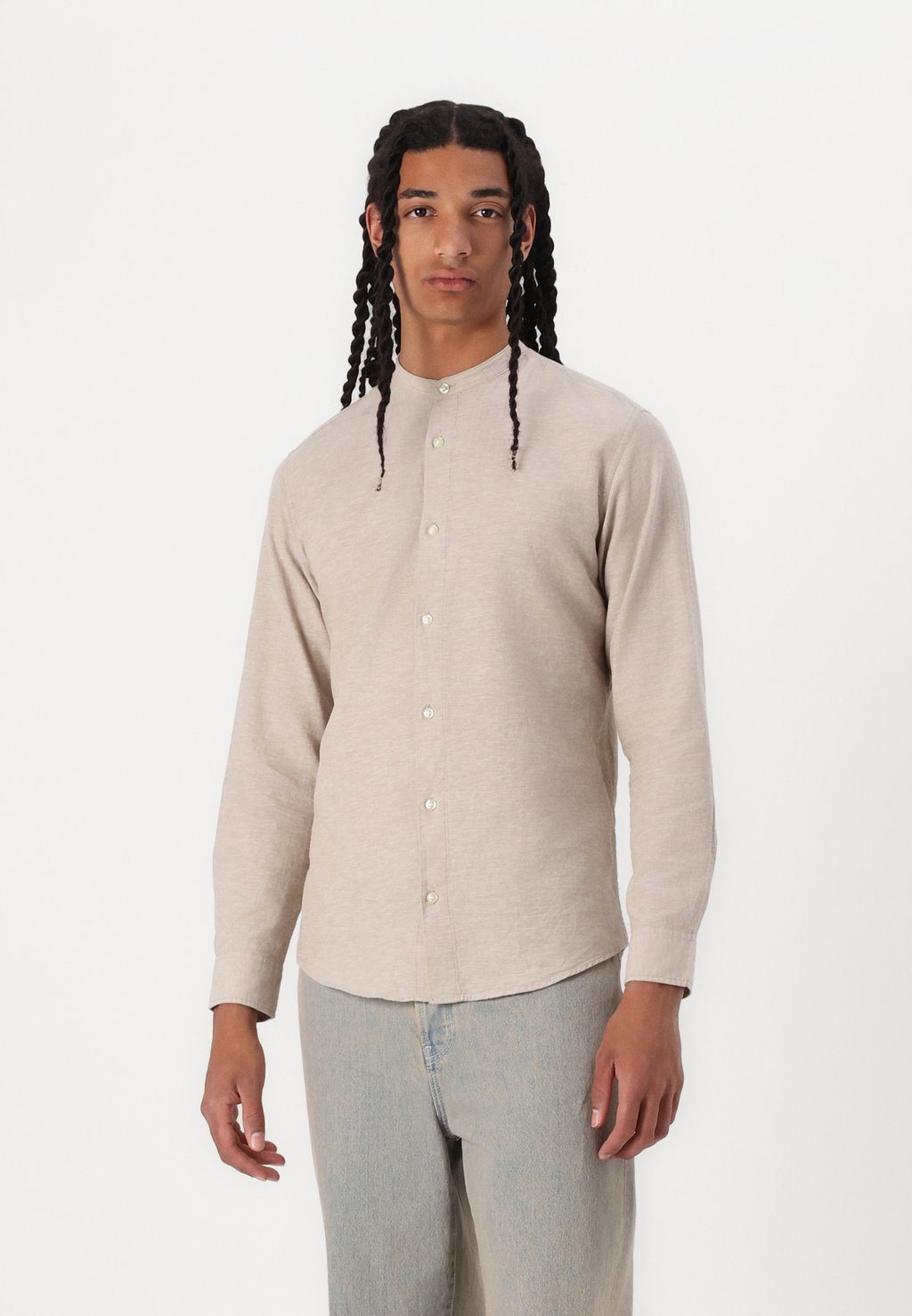 

Рубашка JJEBREEZE BLEND BAND SHIRT Jack & Jones, бежевый