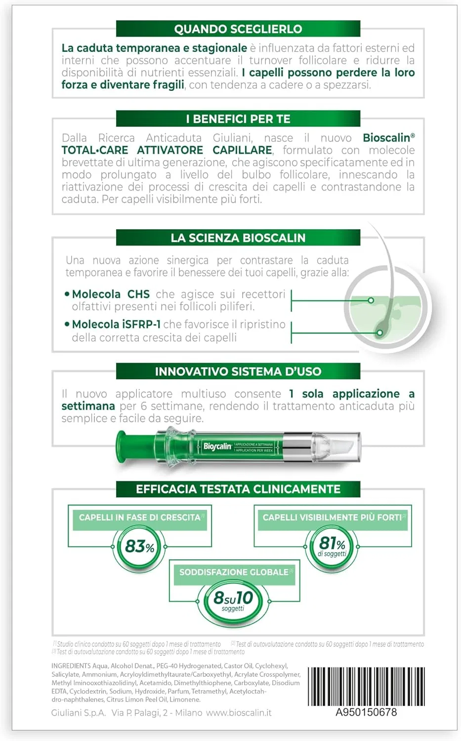Капиллярный активатор Bioscalin TOTAL•CARE, 6 ампул по 10 мл Bioscalin — фото 2