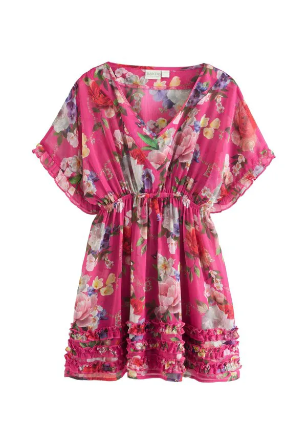 Кафтан-Платье прямого кроя с цветочным принтом Baker By Ted Baker, Pink