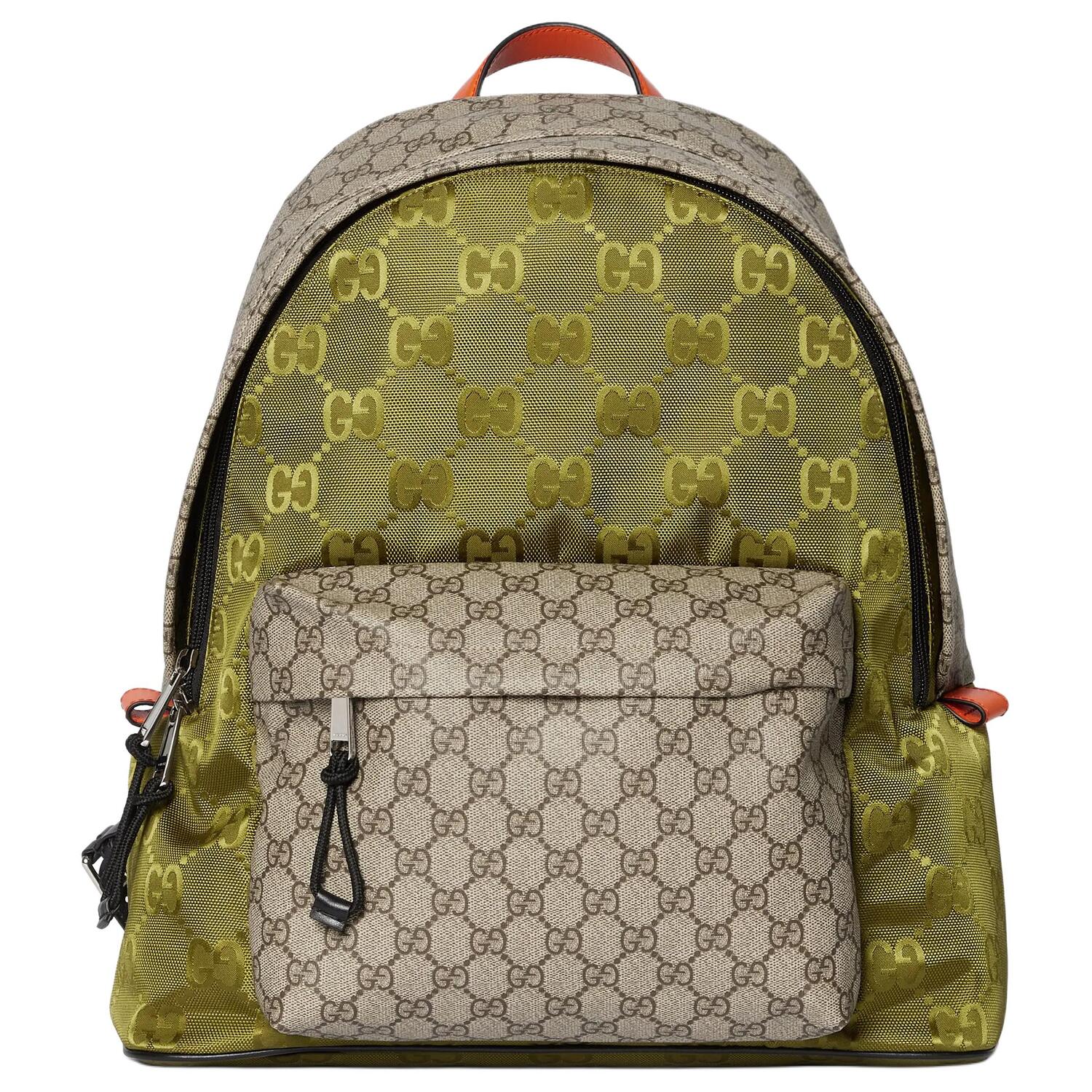 

GUCCI Нейлоновый рюкзак средний мужской тёмно-зелёный бежевый тёмно-коричневый