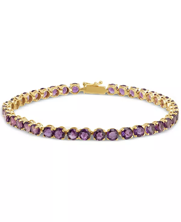 

Классический теннисный браслет с аметистом (7-3/8 карата) из 14-каратного золота Macy'S, gold