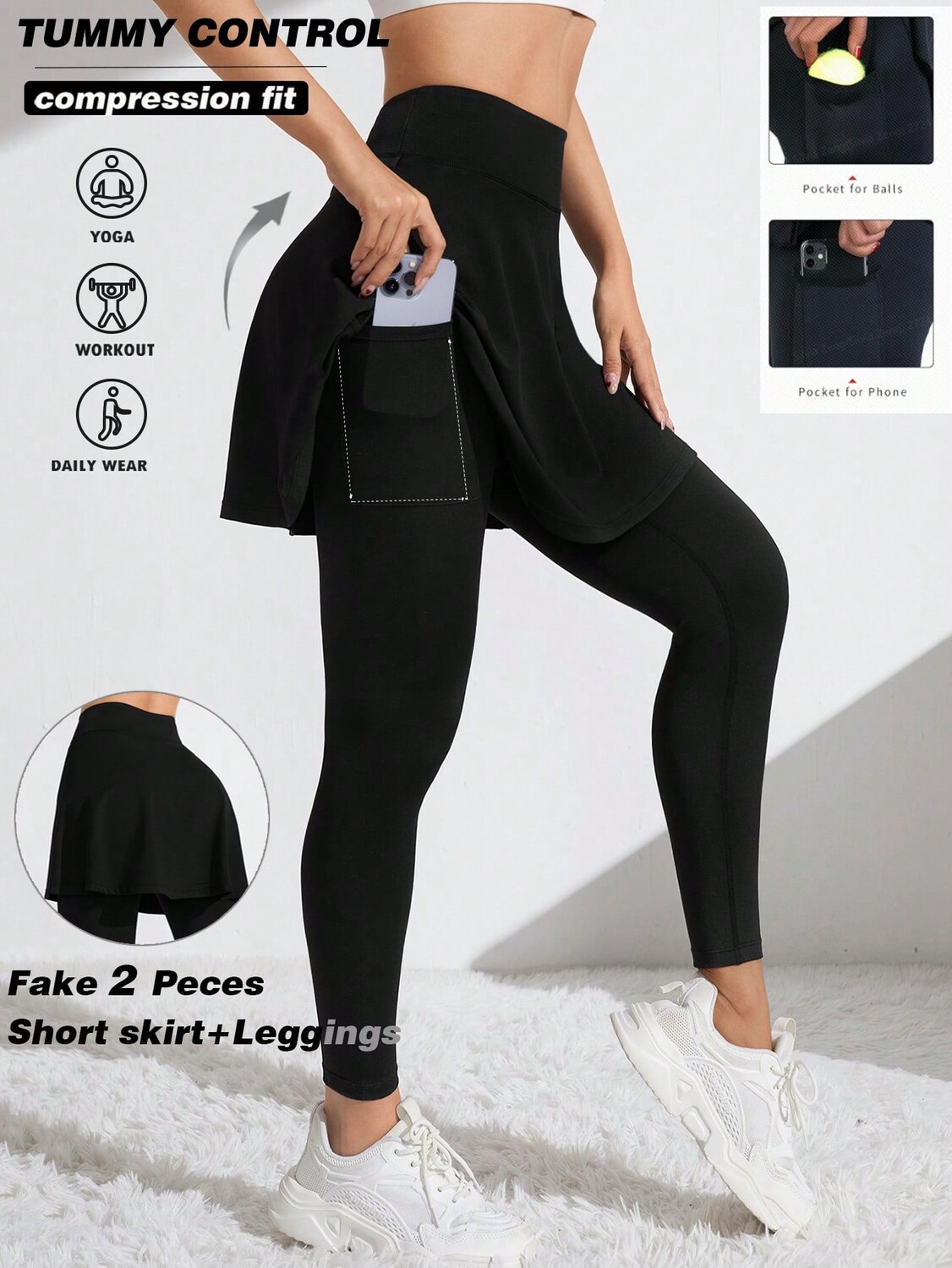 

Леггинсы Shein с высокой талией, черный
