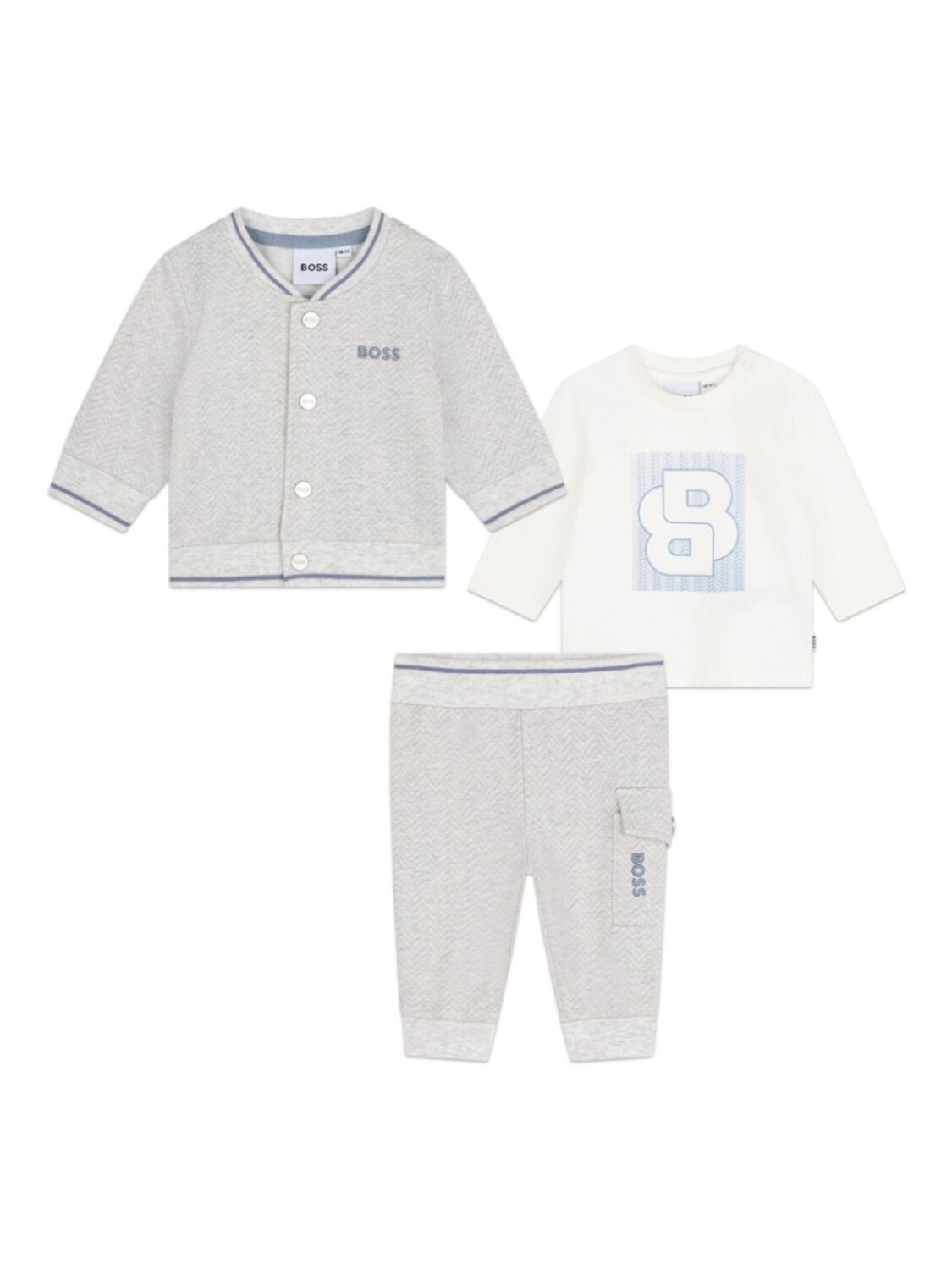 

BOSS Kidswear брюки с зигзагообразным узором (комплект из трех шт.), серый