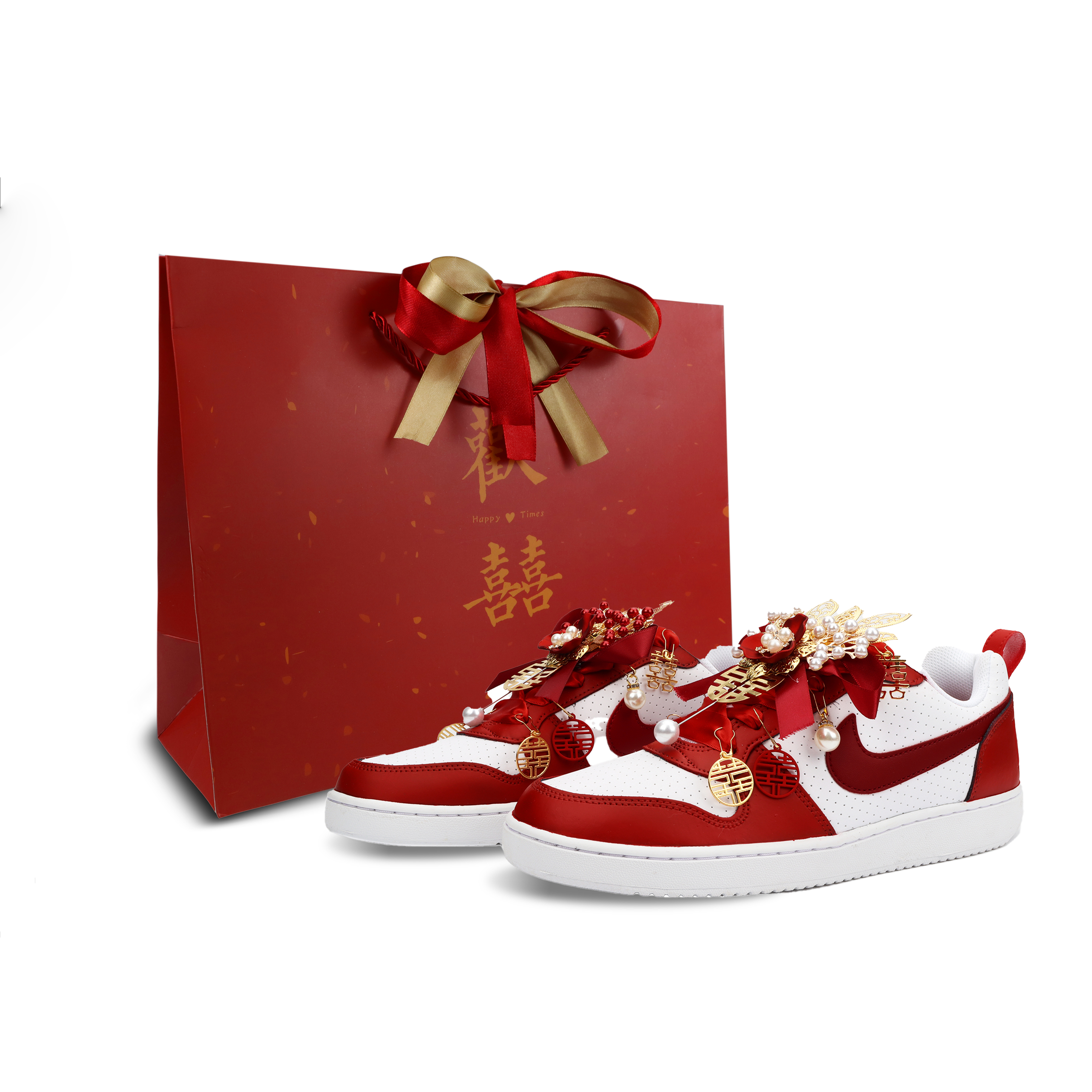 

Nike Кроссовки Court Borough Eternal Love Shock Absorbers Low Top для скейтбординга, мужские, красные, белые