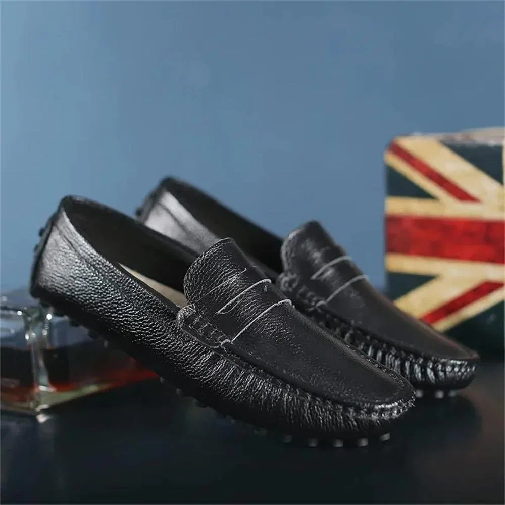 Лоферы мужские кожаные Adhdyuud Penny Loafers, синий — фото 3