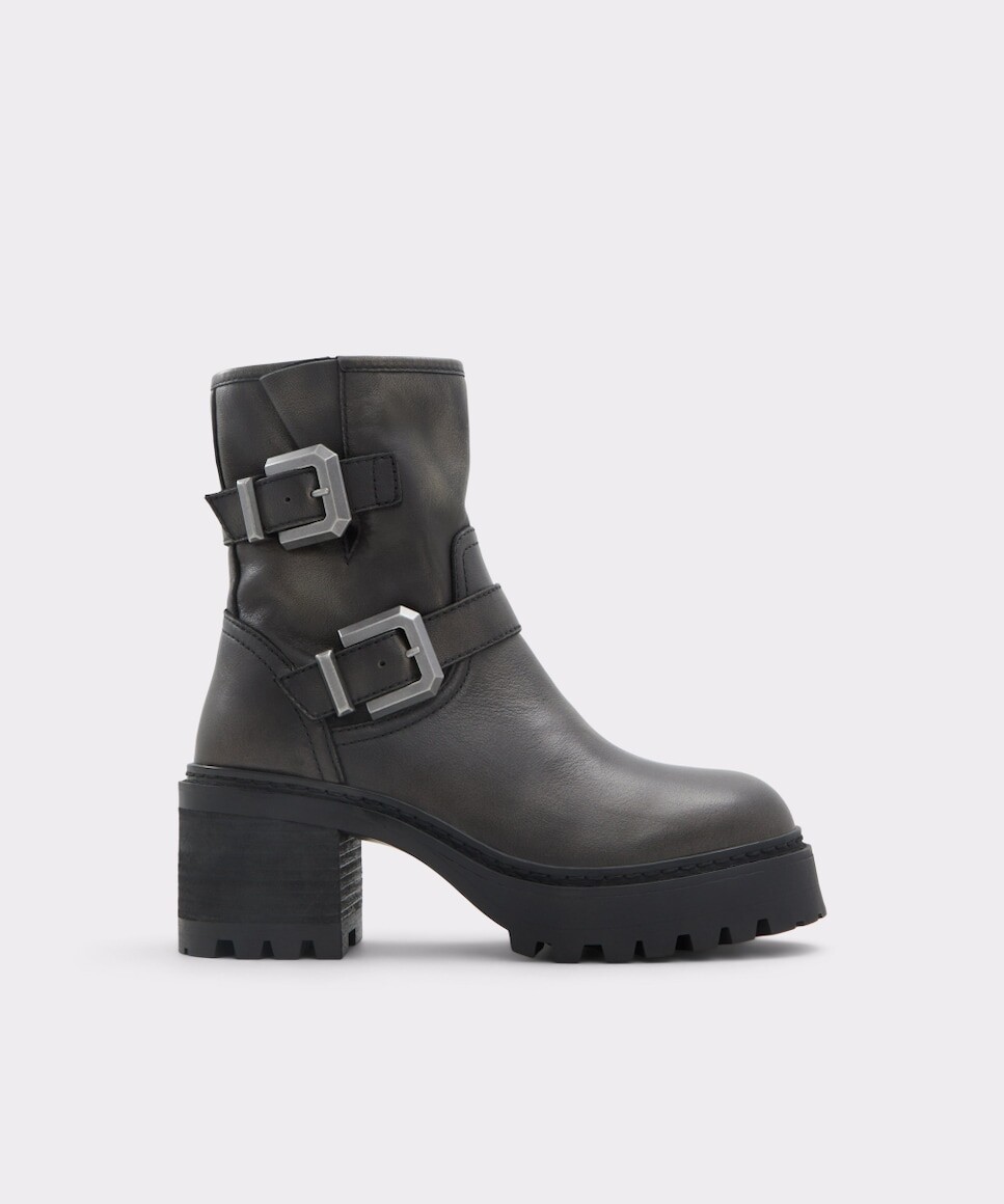 

Женские кожаные ботильоны с круглым носком Aldo, черный