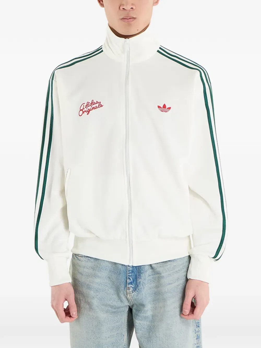Толстовка с розами Жар-птицы Adidas, белый