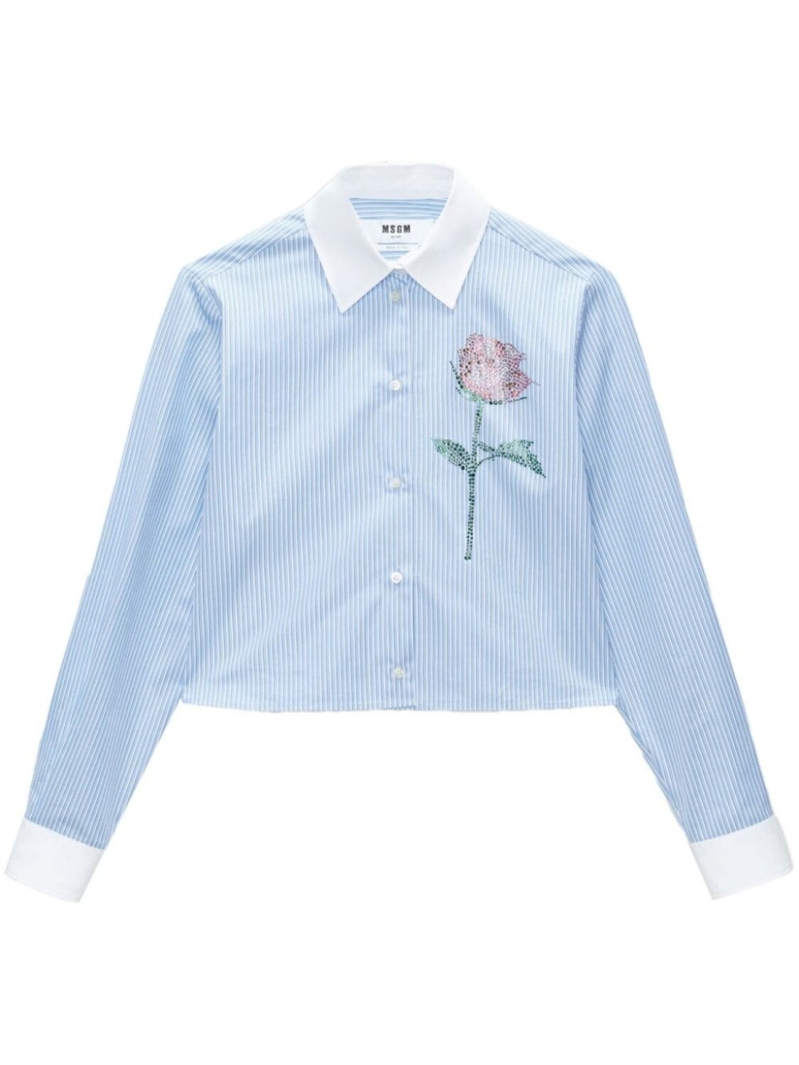 

MSGM полосатая рубашка с кристаллами, синий