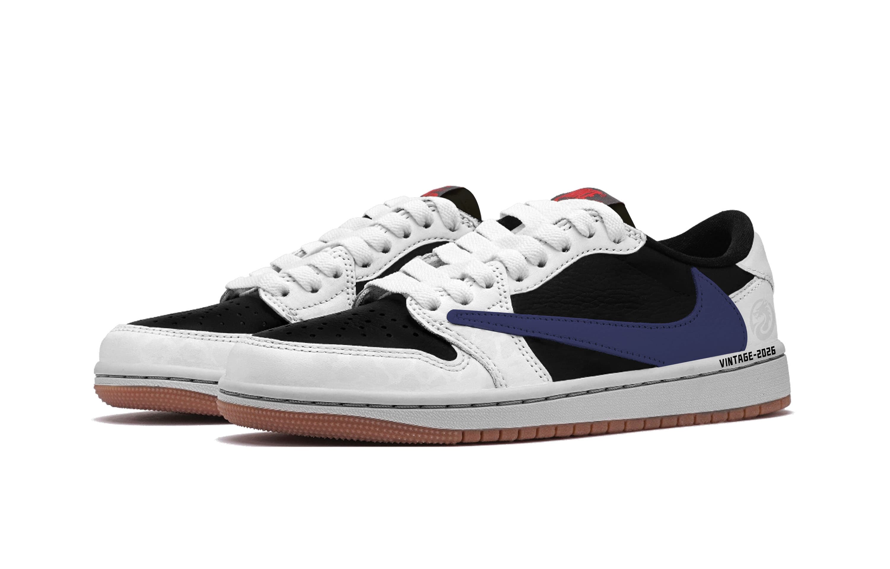 Jordan Трэвис Скотт X Air 1 винтажные баскетбольные кроссовки унисекс лоу-топ Purple — фото 4