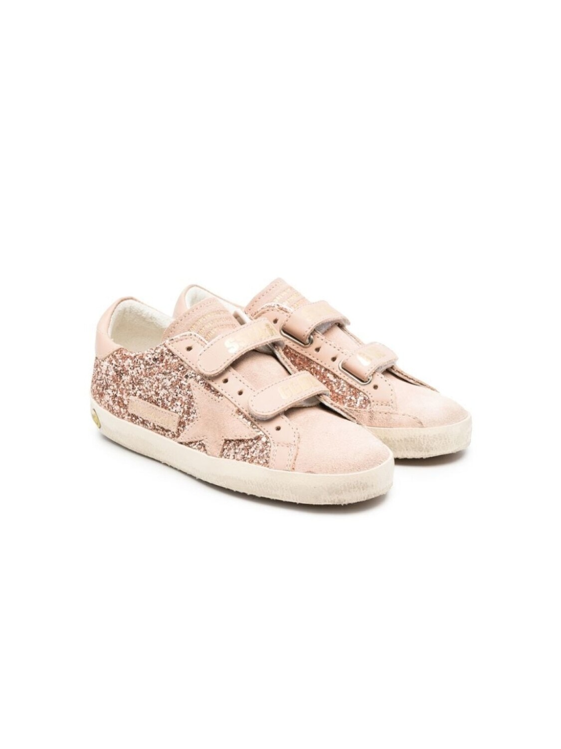 

Golden Goose Kids кеды Old School на липучках, нейтральный цвет