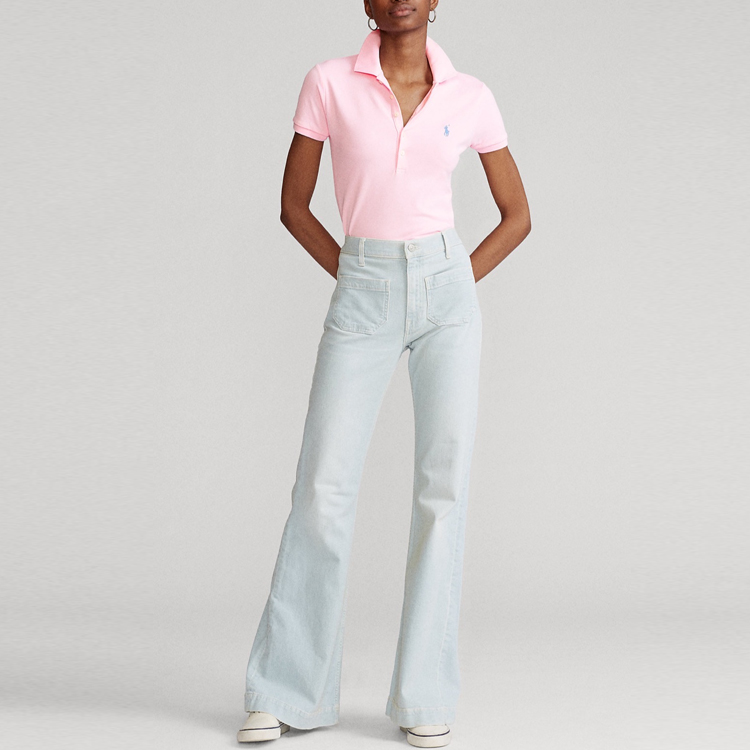 Футболка с вышитым логотипом Polo Ralph Lauren, розовый — фото 4