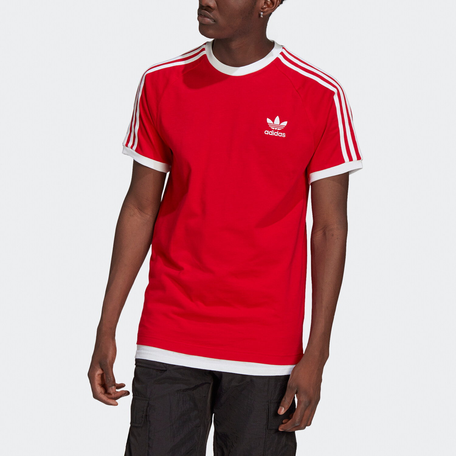 

Футболка с тремя полосками, мужская, алая Adidas Originals, цвет Scarlet