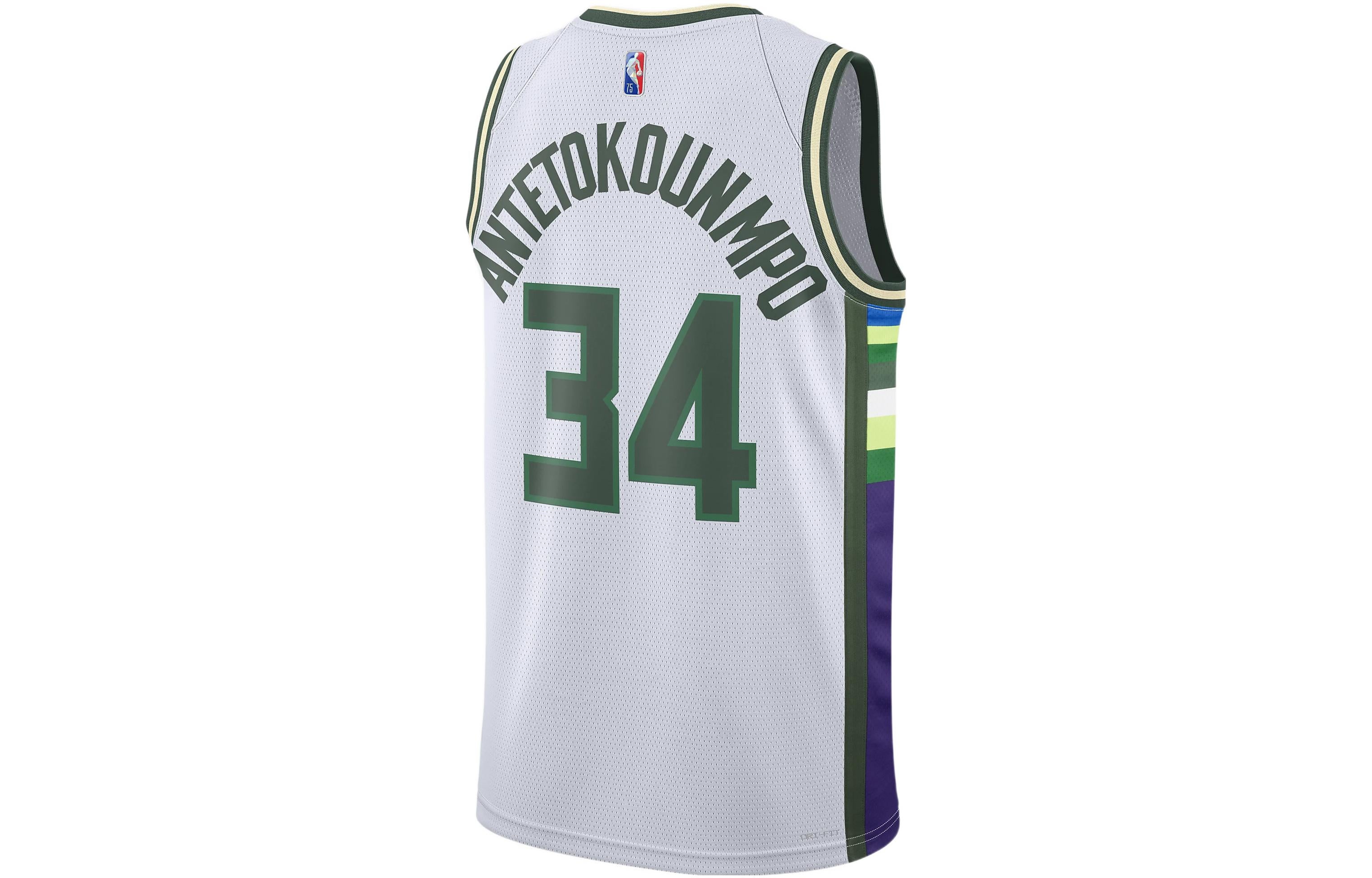 Джерси Nike Dri-FIT NBA Basketball Sports Milwaukee Bucks Giannis No.34 Vest 'White' — фото 2
