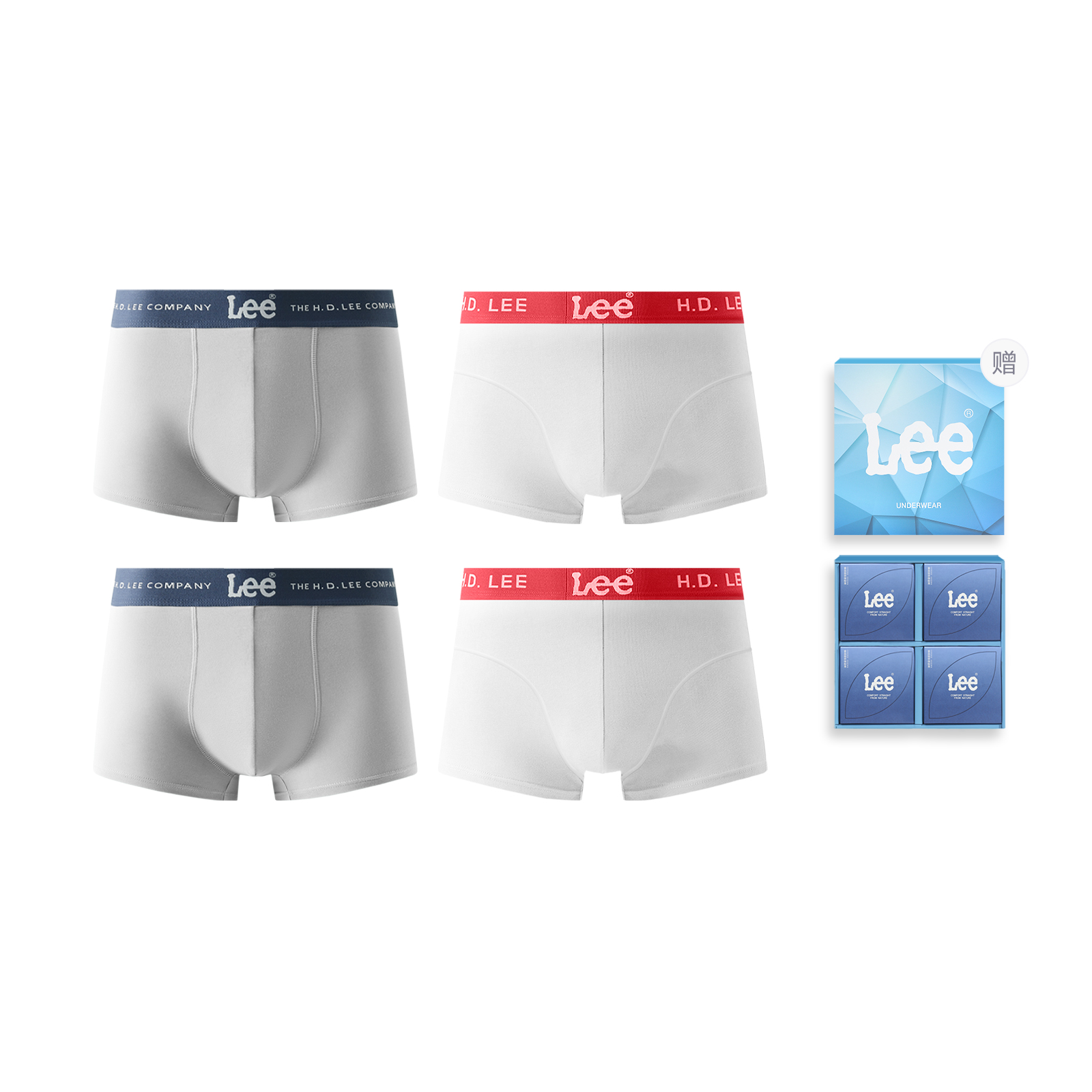 

Lee Блестящие подарочные наборы нижнего белья для мужчин, 4 штуки