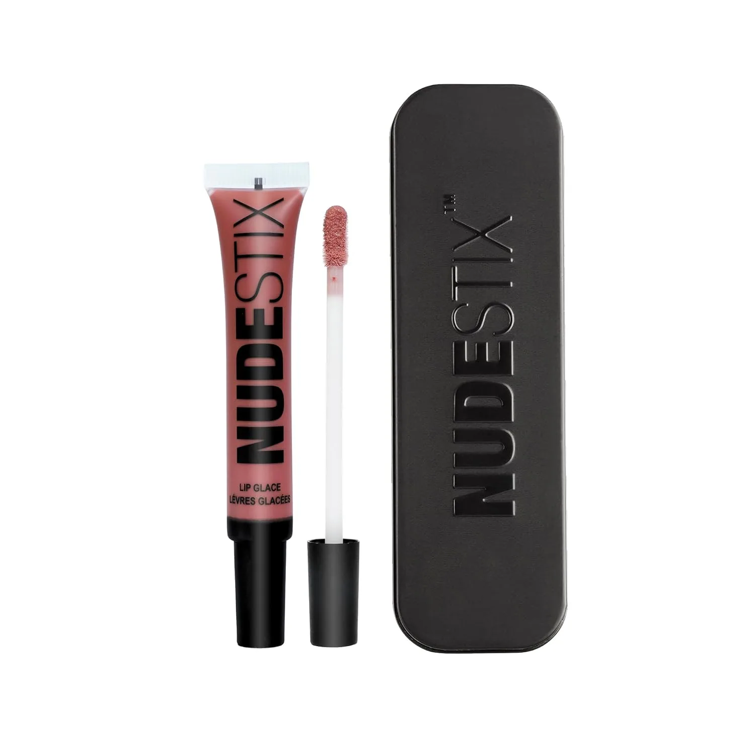 Блеск для губ Nudestix Lip Glace - увлажняющий тонирующий блеск для губ с пептидами, придающими объем и блеск | Веганский, без консервантов и экологически чистый блеск для губ, nude04