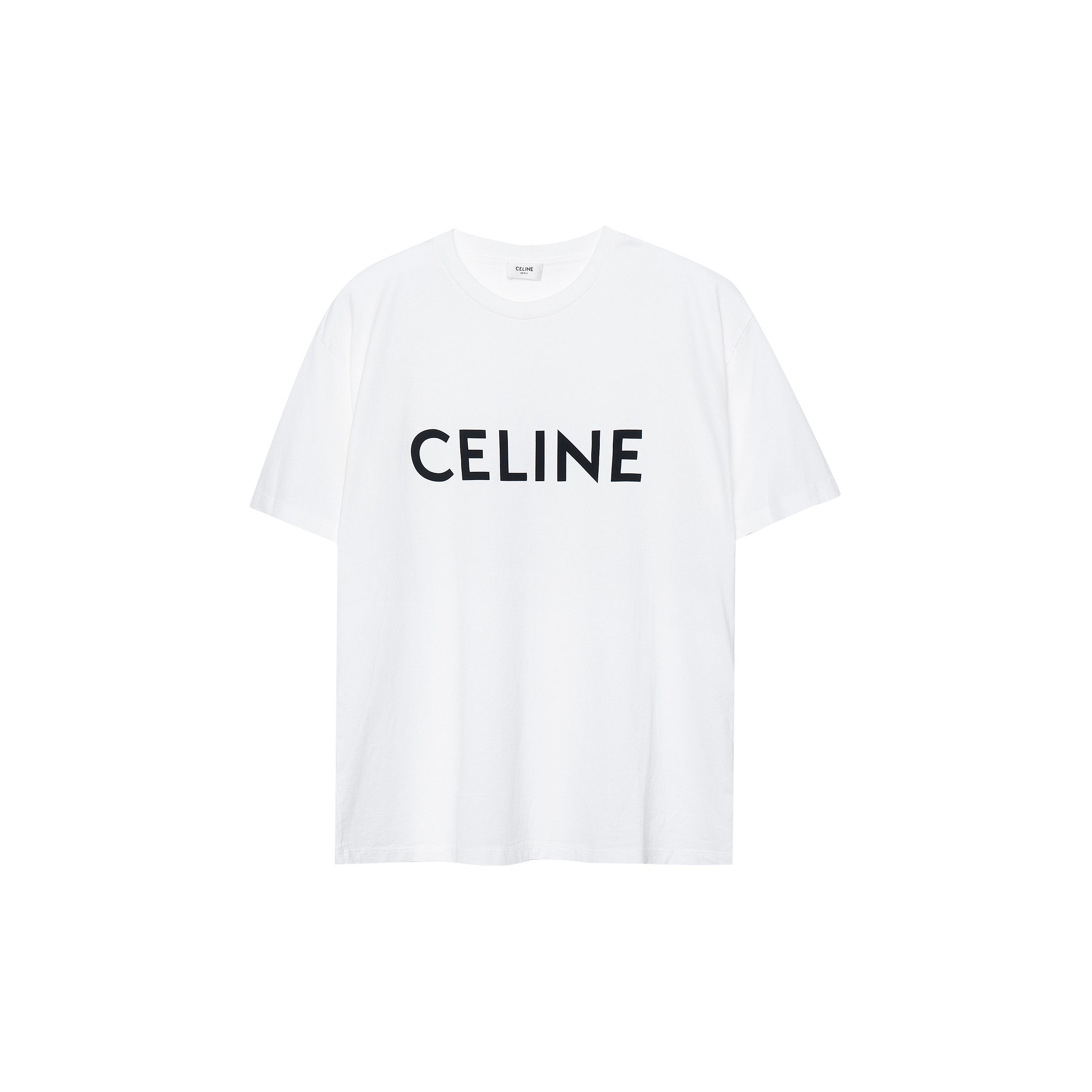 

Свободная футболка из хлопкового джерси CELINE, белый