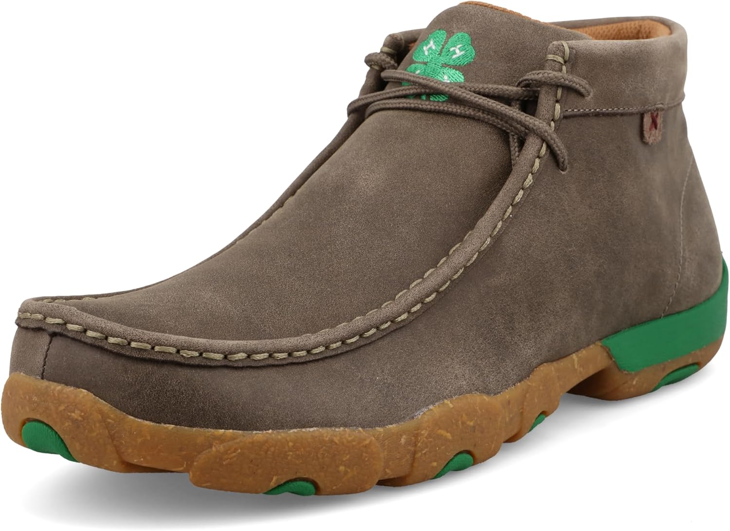 

Мужские мокасины Twisted X Chukka Driving Moc, с мокасиновым носком и подошвой CellSole, зеленый/коричневый